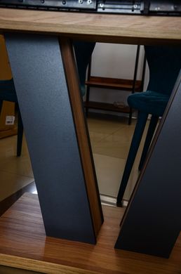 Стіл розкладний TORINO B/G Intarsio 140(180)x80 Блеквуд ячмінний / Графіт жива фотографія