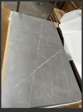 Стол раскладной BERLIN CERAMIC Intarsio 140(180)x80 Серый Мат Керамика Черный реальная фотография