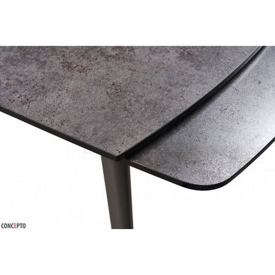 Стіл Обідній LARGO 120-180 см Глазуроване Скло Concepto Сірий / Iron Grey жива фотографія