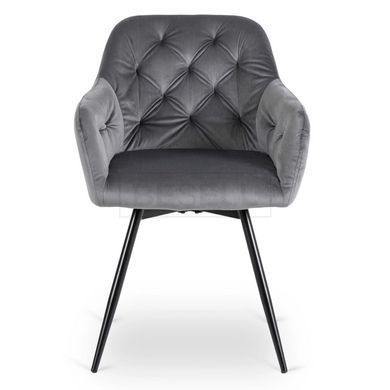 Стілець поворотний оксамитовий MEBEL ELITE IDA Velvet Сірий жива фотографія