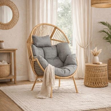 Садовый шезлонг MEBEL ELITE CEZARE, серый реальная фотография