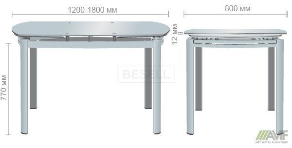 Стол раскладной Кассандра AMF 120(180)X80 Белый реальная фотография