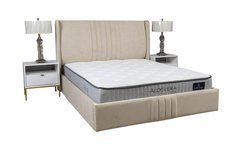 Кровать с подъемным механизмом ЛАГУНА Prestol 160х200 беж Рене 1  реальная фотография