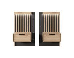 Тумби приліжкові 2 шт. Perfect Home Таллі / Tally з 2 шухлядами 1S/51 Дуб артизан/антрацит жива фотографія