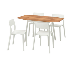 Столовый комплект IKEA PS 2012 / JANINGE IKEA Бамбук/ Белый реальная фотография