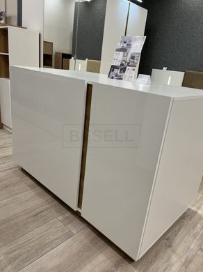 Комод Perfect Home Арко / Arco 3-дверный 3D/138 Белый глянец/дуб грандсон реальная фотография