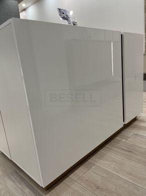 Комод Perfect Home Арко / Arco 3-дверный 3D/138 Белый глянец/дуб грандсон реальная фотография