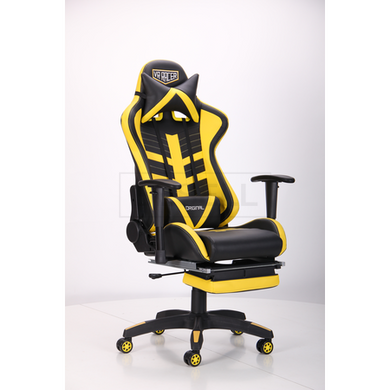 Комп'ютерне крісло VR Racer BattleBee AMF Чорний Жовтий жива фотографія