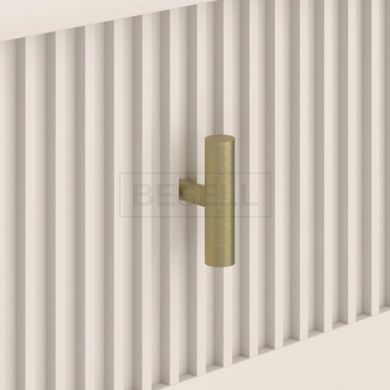 Прикроватная тумба рифленая MEBEL ELITE MARCOS 54 см кашемир/золото реальная фотография