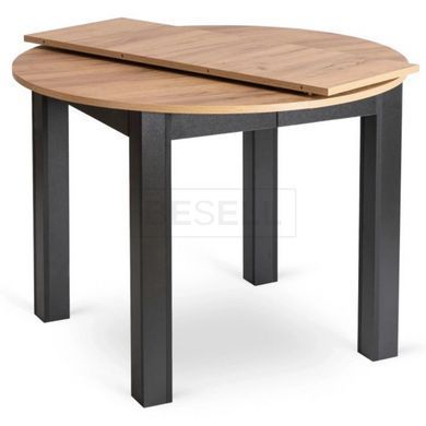 MEBEL ELITE Комплект HARRY стіл 102-142 см дуб крафт/чорний та 6 стільців PERU 2 чорний жива фотографія