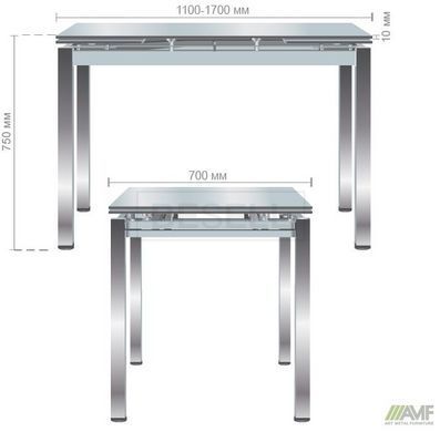 Стіл розкладний Сандро AMF 110(170)X70 Чорний жива фотографія
