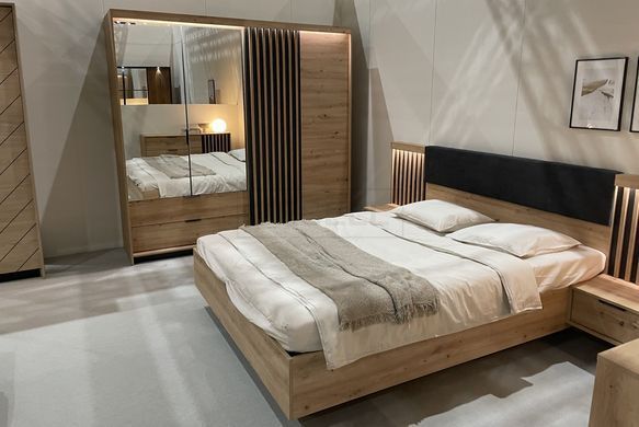 Тумби приліжкові 2 шт. Perfect Home Таллі / Tally з 2 шухлядами 1S/51 Дуб артизан/антрацит жива фотографія