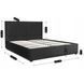 Кровать двуспальная бархатная MEBEL ELITE ANDRE Velvet 160x200 Темно Серый