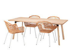 Столовый комплект YPPERLIG / NILSOVE IKEA Ясен/Ротанг реальная фотография