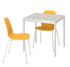 Столовый комплект MELLTORP / LEIFARNE IKEA Белый/Белая Мозаика реальная фотография