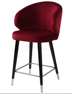 Барный стул OSLO bar Bonsso С Наконечниками Бордовый / Дерево реальная фотография