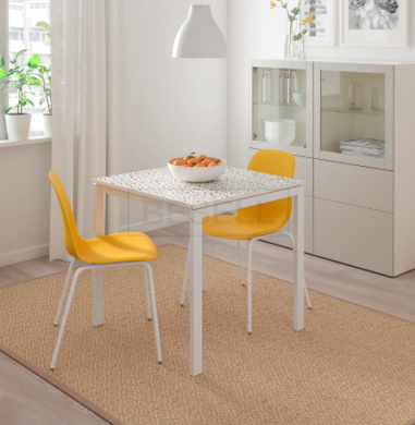 Столовий комплект MELLTORP / LEIFARNE IKEA Білий /Біла Мозаїка жива фотографія