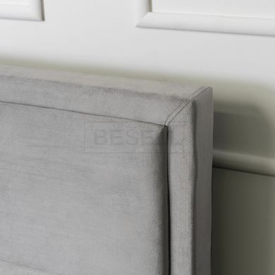 Кровать двуспальная бархатная MEBEL ELITE ANDRE Velvet 160x200 Светло Серый реальная фотография
