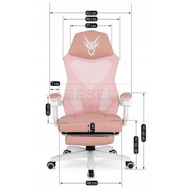 Стул офисный поворотный MEBEL ELITE BING Розовый/белый реальная фотография