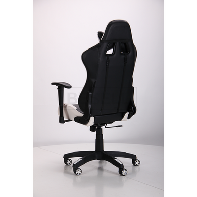 Комп'ютерне крісло VR Racer Blade AMF Чорний БІлий жива фотографія