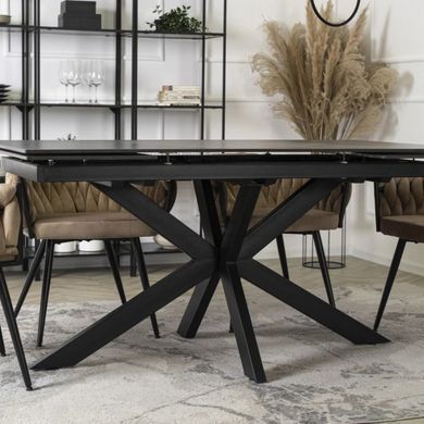 Стіл розкладний MEBEL ELITE BRUNO 160(240)х90 см Чорний жива фотографія