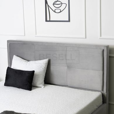 Кровать двуспальная бархатная MEBEL ELITE ANDRE Velvet 160x200 Светло Серый реальная фотография