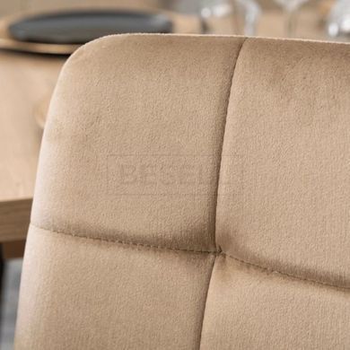 MEBEL ELITE Набір CLARK Стіл 120-160 см Artisan Дуб/Чорний та 4 стільці PERU Бежевий жива фотографія