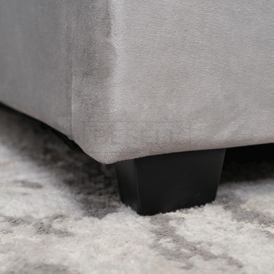 Кровать двуспальная бархатная MEBEL ELITE ANDRE Velvet 160x200 Светло Серый реальная фотография