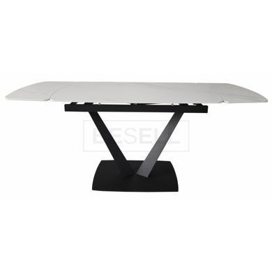 Стіл розкладний ELVI GOLDEN CALACATTA 120(180)x80 Кераміка Білий жива фотографія