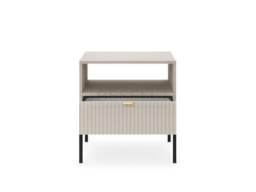 Тумба прикроватная Perfect Home Новая/Nova с 1 ящиком и черными ножками S54 Кашемир реальная фотография