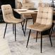 MEBEL ELITE Набір CLARK Стіл 120-160 см Artisan Дуб/Чорний та 4 стільці PERU Бежевий