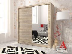 Шкаф-купе Perfect Home Моя I / Maja I 200 2-дверная с зеркалом Дуб сонома реальная фотография