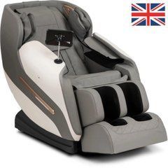 Масажне крісло VX MAX Mebel Elite Сіра еко-шкіра Меню англійською мовою