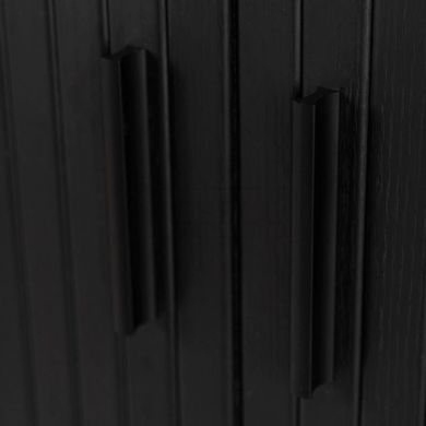 Комод двухдверный выдвижной TRISH Mebel Elite 100 Black реальная фотография
