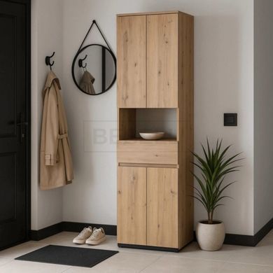 Шкаф-пенал для прихожей MODENA Mebel Elite 60 Дуб Артизан реальная фотография