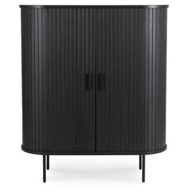 Комод двухдверный выдвижной TRISH Mebel Elite 100 Black реальная фотография