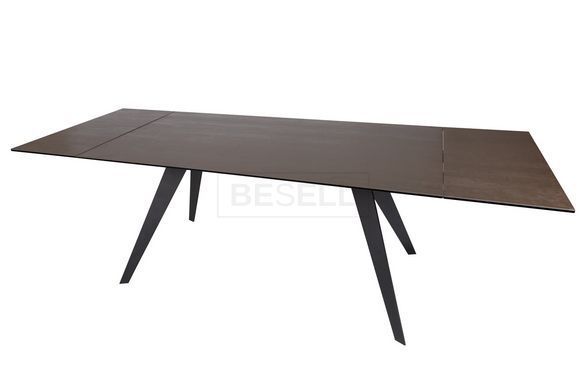 Стол обеденный MOSS Nicolas 160(240)x90 Черный Фиолет реальная фотография