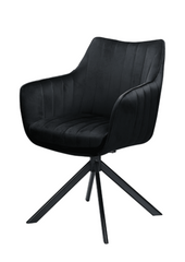 Кресло поворотное SALVIA Velvet Intarsio Черный реальная фотография