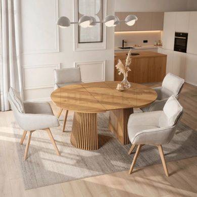 Раскладной стол MEBEL ELITE ADRIEN 120-200/120 см Дуб реальная фотография