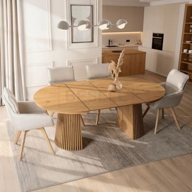 Раскладной стол MEBEL ELITE ADRIEN 120-200/120 см Дуб реальная фотография