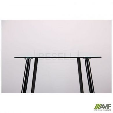 Cтол обеденный Умберто AMF 120X70 Черный / Стекло Прозрачное реальная фотография