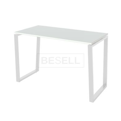 Стол письменный №10 Lovko 120x60 Белый металл/Белый ДСП (текстура) реальная фотография