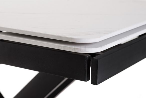 Стол раскладной TML-817-1 VETRO 120(180)x80 Белый Мрамор реальная фотография