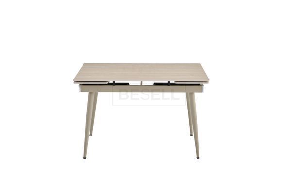 Стіл розкладний CONNOR Roman Stone Matt + Sahara legs Bjorn 120(180)x80 беж жива фотографія
