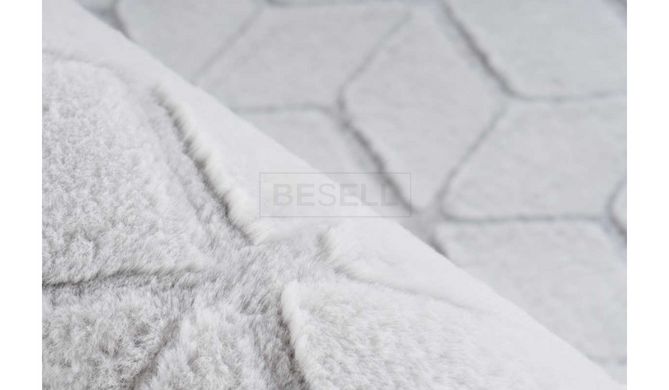 Ворсовой Ковер Vivica Arhome с геометрическим рисунком 160х230 Белый/Серый реальная фотография
