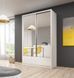 Шафа-купе Perfect Home Арія II / Aria II 130 2-дверна з дзеркалом Білий/білий глянець
