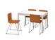 Столовий комплект EKEDALEN / BERNHARD IKEA Білий / Золотисто-коричневий