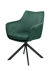 Кресло поворотное SALVIA Velvet Intarsio Зеленый реальная фотография