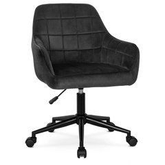 Стул офисный поворотный бархатный MEBEL ELITE LUCY Velvet Черный реальная фотография