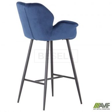Барный стул Alphabet N Velvet AMF Синий реальная фотография